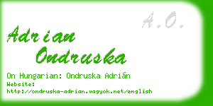 adrian ondruska business card